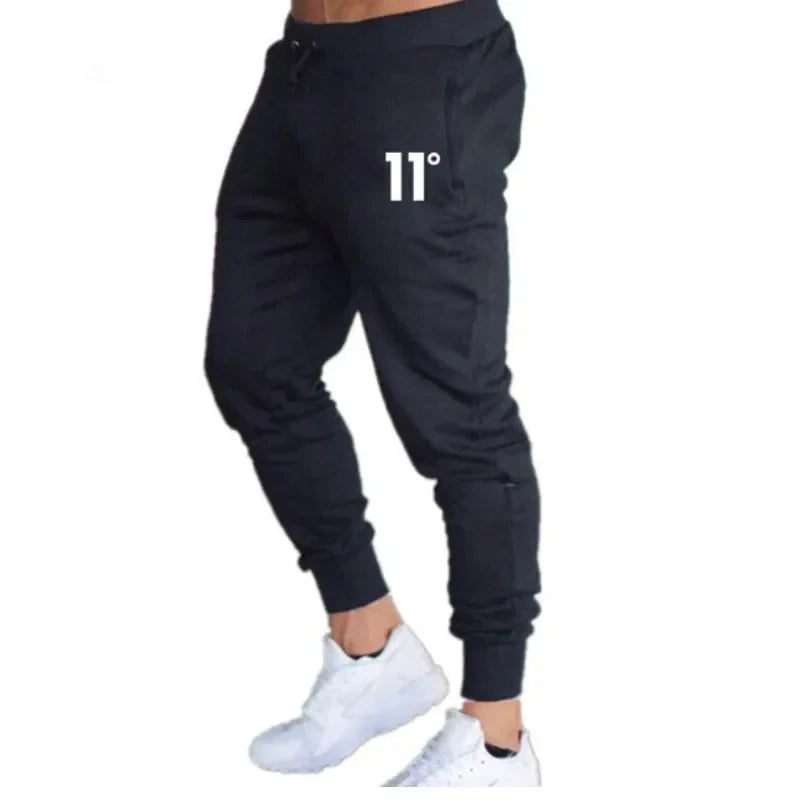 Spring And Fall Solid Color Drawstring Sports Pants Men's Casual Sports Digital Printed Pants Fitness Running Ankle Pencil Pants