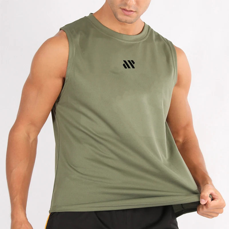 2025 Summer  Men's Sleeveless Fitness Vest New Running Gym Sportswear Printed Men's Clothing for Fitness And Running