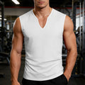 European and American loose and simple men's V-neck casual quick-drying breathable vest holiday sports fitness training vest