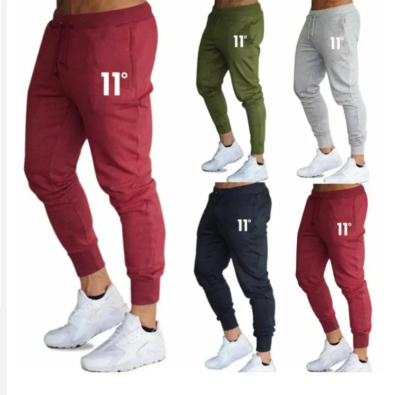 Spring And Fall Solid Color Drawstring Sports Pants Men's Casual Sports Digital Printed Pants Fitness Running Ankle Pencil Pants