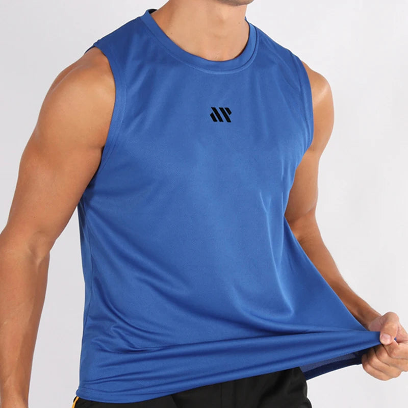2025 Summer  Men's Sleeveless Fitness Vest New Running Gym Sportswear Printed Men's Clothing for Fitness And Running